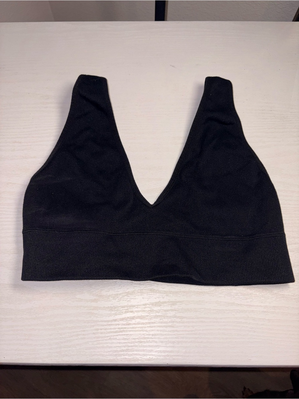 Abercrombie & Fitch Black Seamless V-Neck Bralette